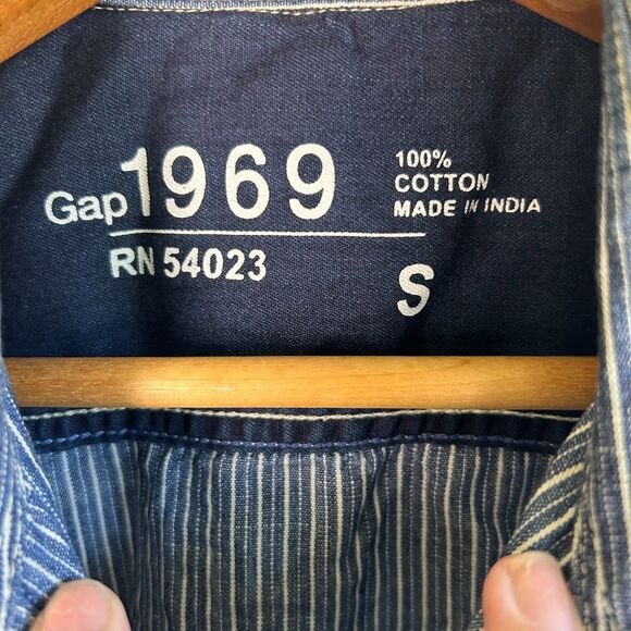 GAP Denim Hickory Long Sleeve Oxford Shirt - Picture 4 of 7